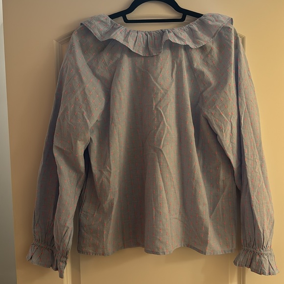 J. Crew Factory Long Sleeve Ruffle Top - Picture 6 of 7